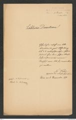 k.k. naturhistorisches Hofmuseum, Intendanzakten 1885-1896 (Hauer), Aktenzahl Z.642/1890, Seite 1